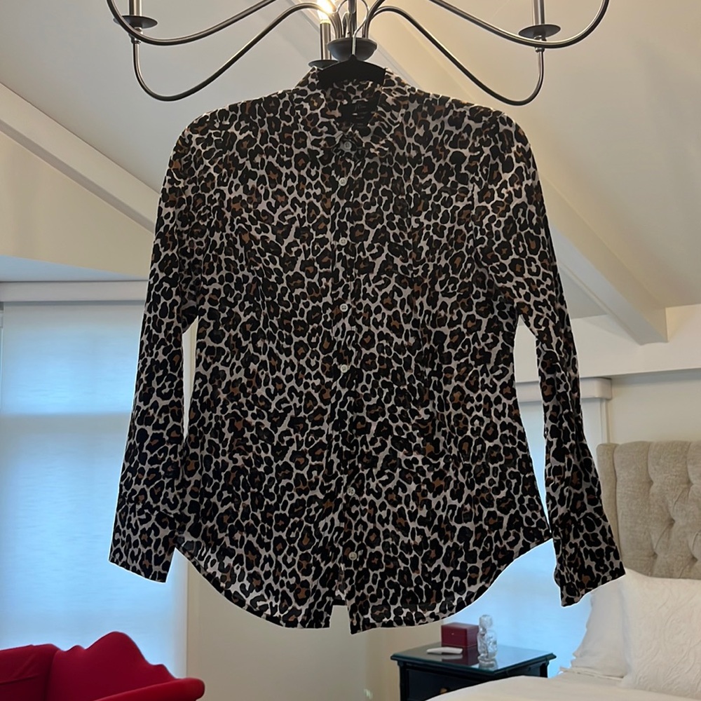J Crew leapard print blouse